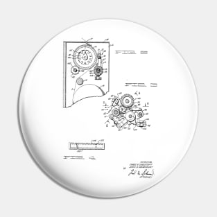 Driving and supporting means for high speed printing drum Vintage Patent Hand Drawing Pin