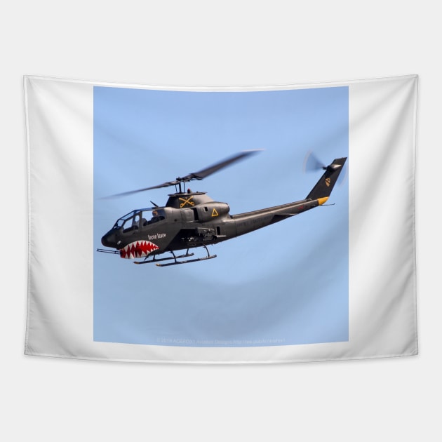 AH-1S Huey Cobra 1st of the 7th Air Cavalry Tapestry by acefox1