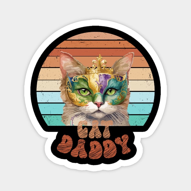 Cat Daddy Black Cat Vintage Eighties Style Cat Retro Magnet by KRMOSH