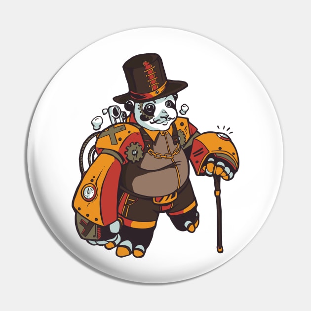 Steampunk Panda Pin by madeinchorley