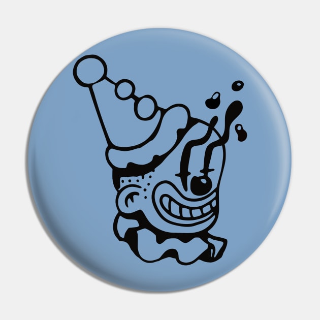 Funny Clown Black and white Pin by pabrun