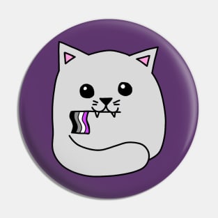 asexual pride flag cat Pin