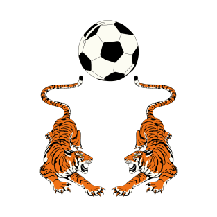 Tiger Football Soccer Ball Sports Team Jersey - White Version T-Shirt