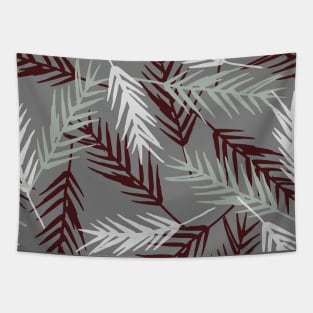 Gray Leaves Pattern Tapestry