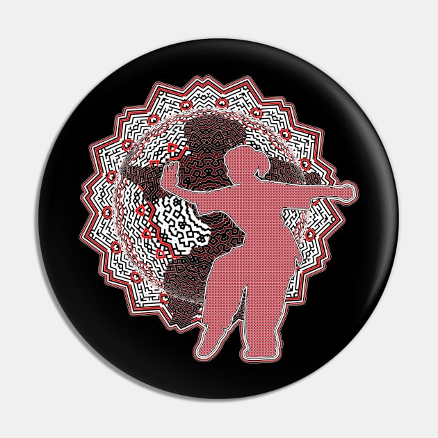 Red And Black Pattern Tai Chi Pose Pin by crunchysqueak