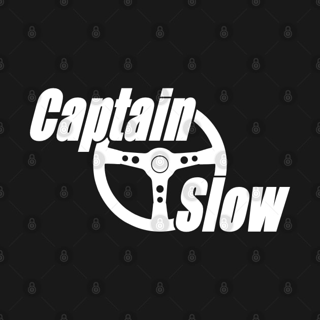 Captain Slow classic logo (white) by jaagdesign