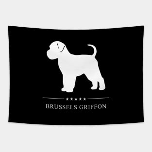 Brussels Griffon Dog White Silhouette Tapestry