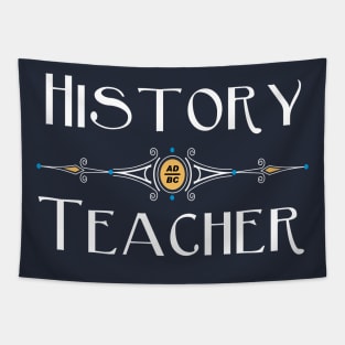 History Teacher White Decorative Line Tapestry