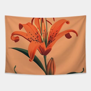 Tiger Lily Blossom - Bold and Exotic Floral Art Tapestry