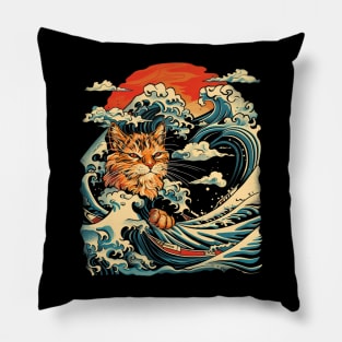 Catzilla Cat Tiny Tiger Triumph Pillow