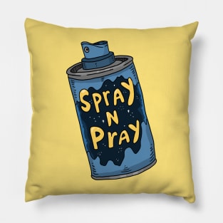 spray and pray, graffiti paint can. Pillow