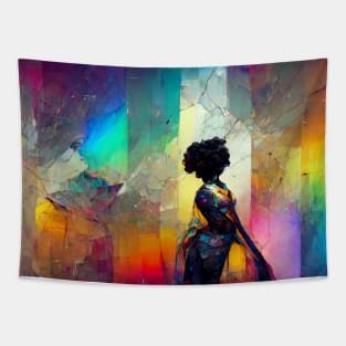 Beautiful woman made of transparent glass Tapestry