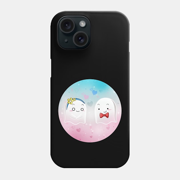 Kawaii Ghost Couple In Love Phone Case by Chiisa