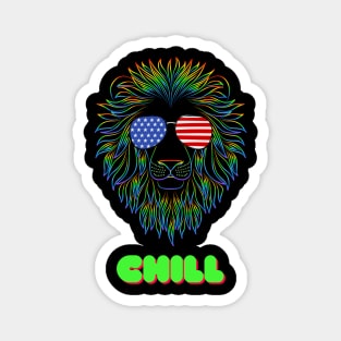 Chill Lion Pop Art Magnet