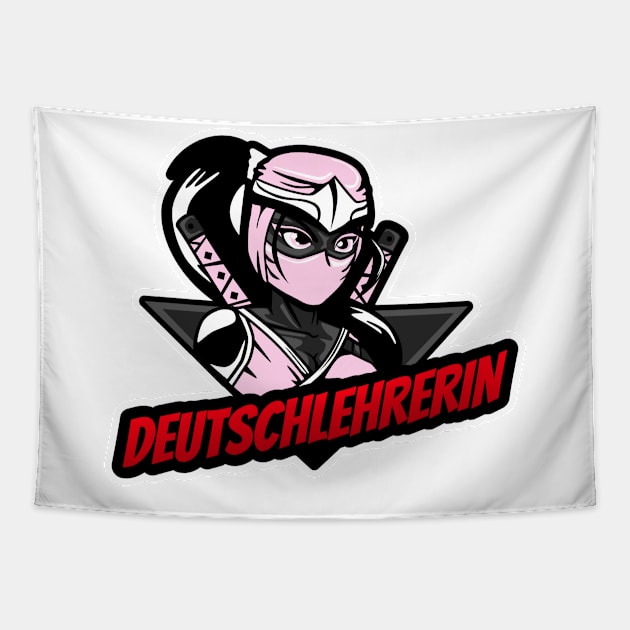 Assassin Ninja in Mask German Teacher Female Deutschlehrerin Tapestry by Time4German