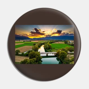 Pineios river sunset Pin