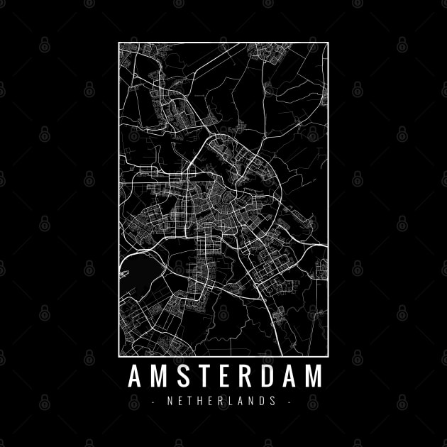 Amsterdam Netherlands Minimalist Map by Mapagram