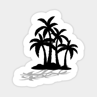 Minimal Black Palm Tree Design Magnet