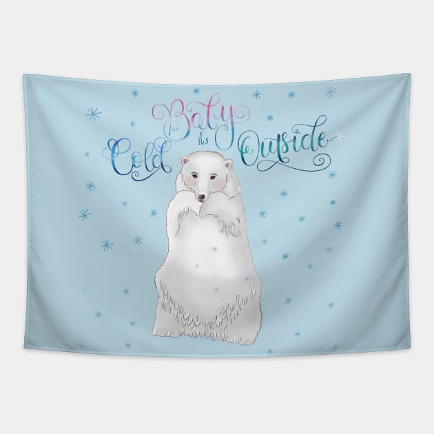 Baby, it's cold outside Tapestry by CalliLetters