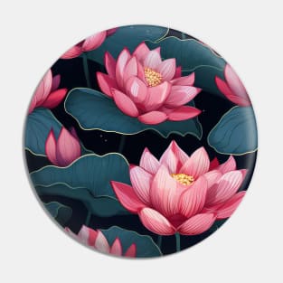 Serenity Blooms: Timeless Lotus Flower Pattern Pin