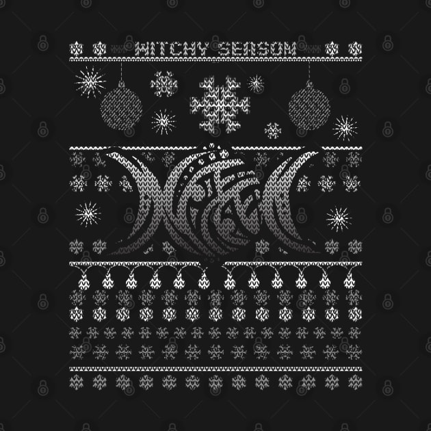 Witchy Pagan Ugly Christmas Yuletide Sweater by hybridgothica