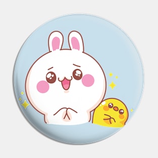 Happy Cute Bunny Pin