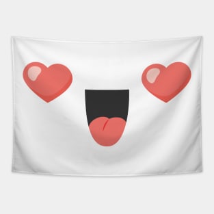 CUTE KAWAII HEART FACE ANIME KAOMOJI EMOTICON CARTOON Tapestry