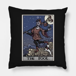 The Fool Tarot Card Gothic Halloween Creepy Clown Jester Goth Horror Pillow