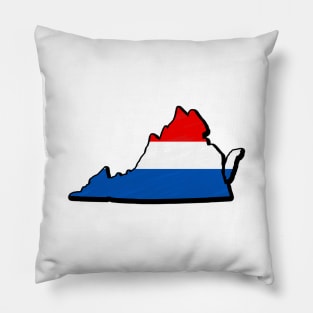 Red, White, and Blue Virginia Outline Pillow