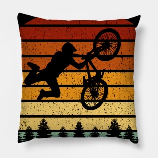 Vintage Sunset BMX Gift For BMX Riders Pillow