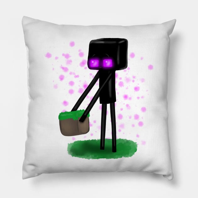 Cute Enderman Pillow by Fickle and Fancy