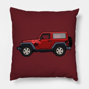 Jeep Wrangler Rubicon 2-door Red Pillow