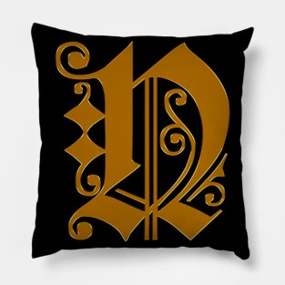 Golden Letter N Pillow