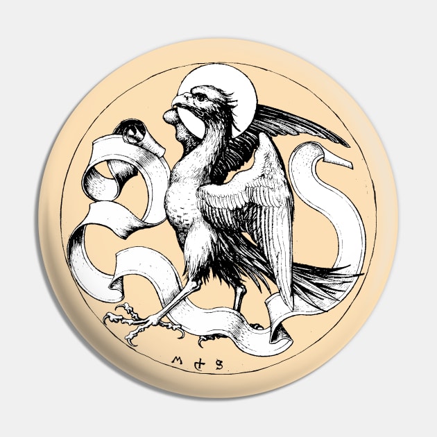 15th Century St John the Evangelist Emblem Winged Eagle Pin by Pixelchicken