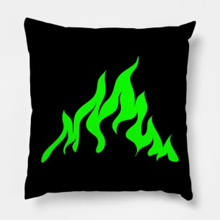 Neon Green Flames Pillow