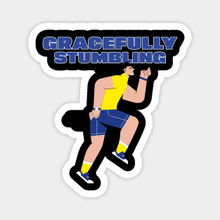 Gracefully Stumbling Funny Running Magnet