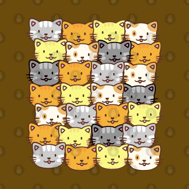 A Bunch of Colorful Cat Pattern by Art by Biyan