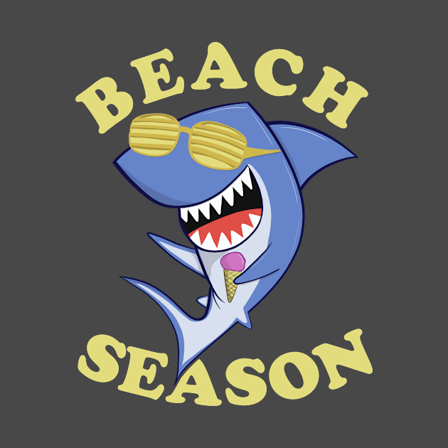 Beach Season funny shark with ice cream by Dan66