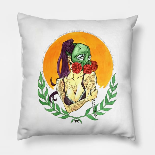 Stop & Smell The Roses Pillow by violet_rose_art