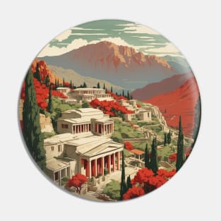 Delphi Greece Tourism Vintage Travel Poster Pin