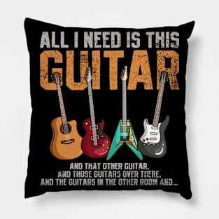 Guitar Guitarist Guitar Player Vintage Pillow