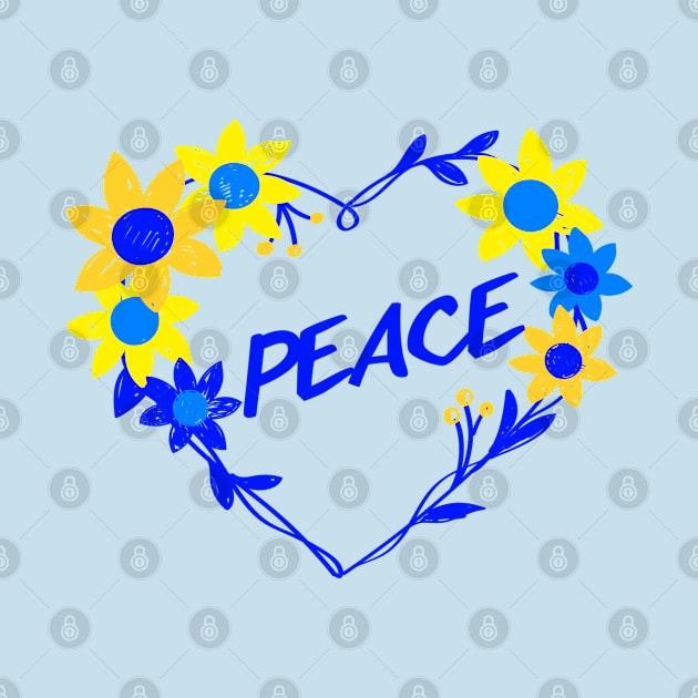 I stand with Ukrainian, sunflowers and heart, peace not war. by WhaleSharkShop