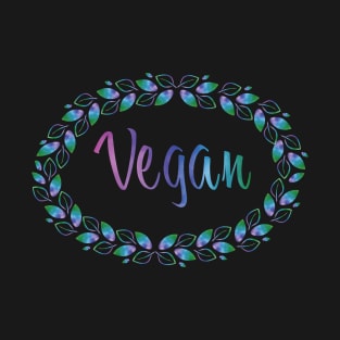 Vegan watercolour leaves T-Shirt