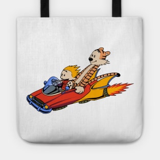 Calvin and Hobbes Riding a Car Tote