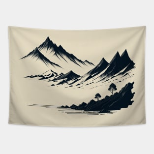 Minimalist mountainscape Tapestry