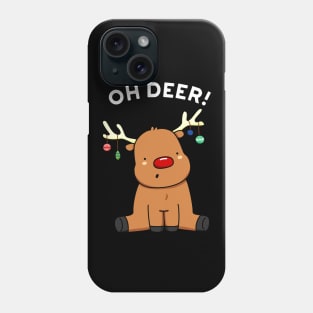 Oh Deer Cute Christmas Reindeer Pun Phone Case