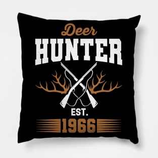 Gifts for 55 Year Old Deer Hunter 1966 Hunting 55th Birthday Gift Ideas Pillow