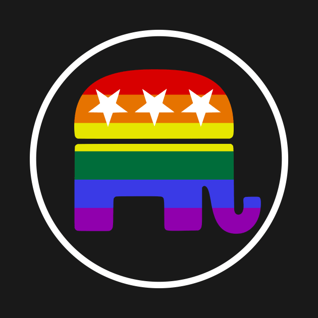 Rainbow Republican Elephant by Shared Reality Shop