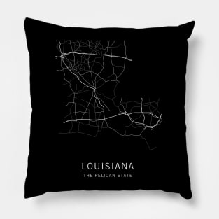 Louisiana State Road Map Pillow