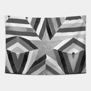 Bright Black and White Stars Tapestry